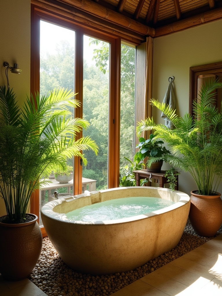 conception de salle de bain inspirée par la nature