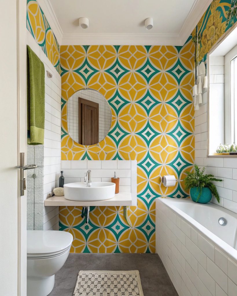 Papier peint géométrique audacieux