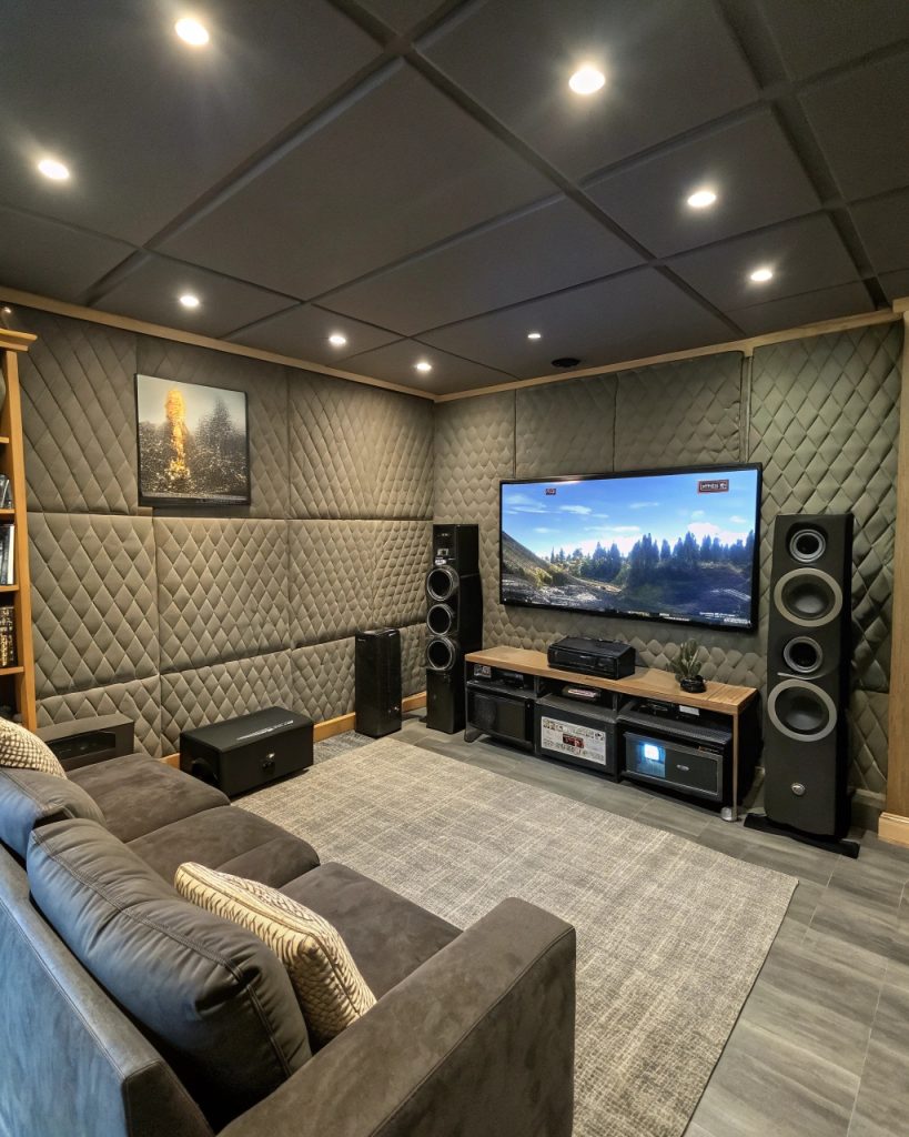 Salle de jeux avec système audio surround
