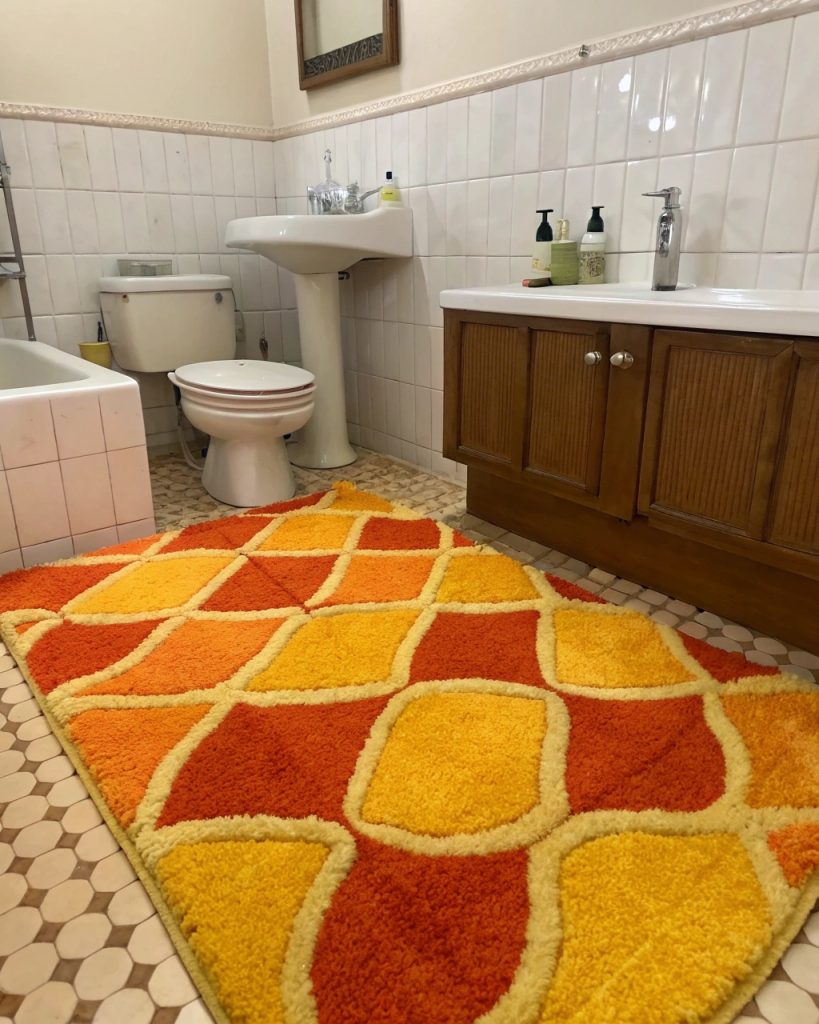 Tapis à motifs géométriques rétro