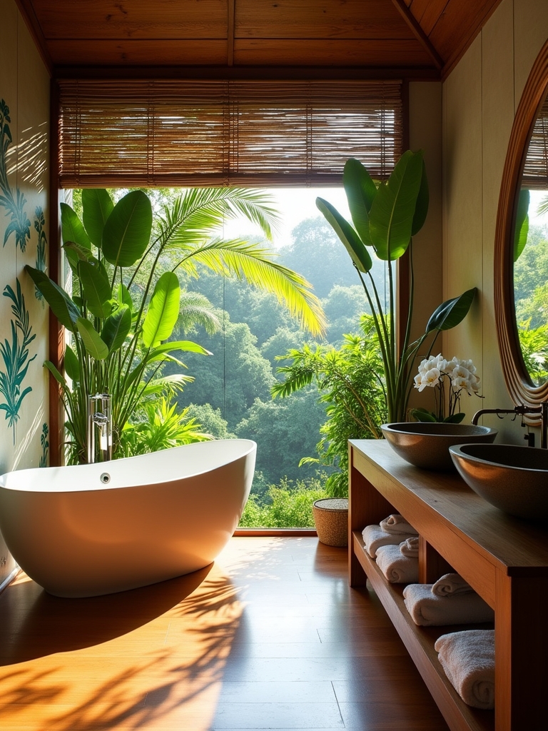 conception d'une oasis de salle de bain tropicale