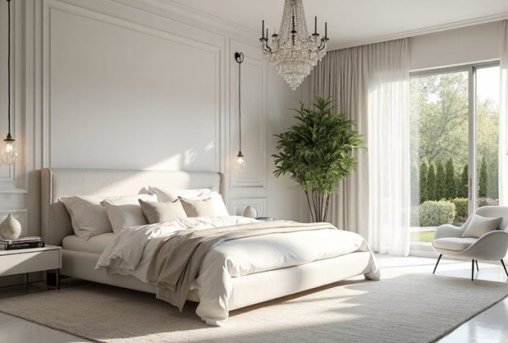 elegant white bedroom design