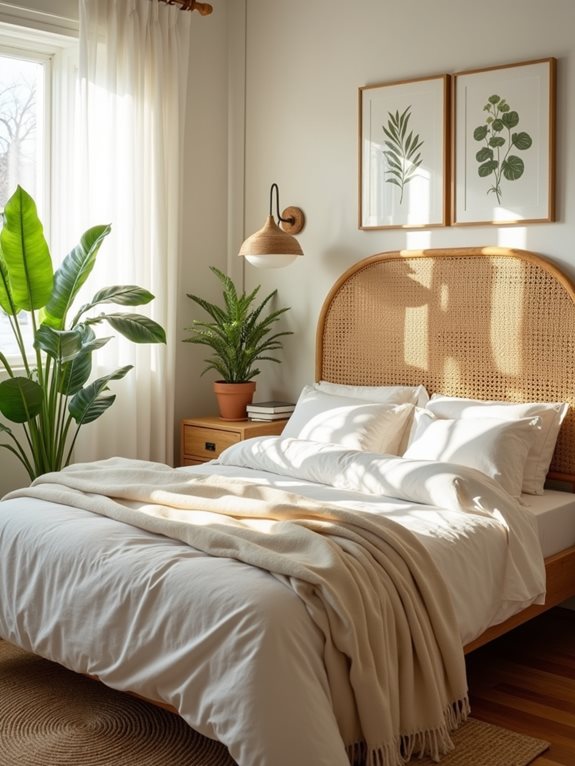 designs de tête de lit en rotin naturel