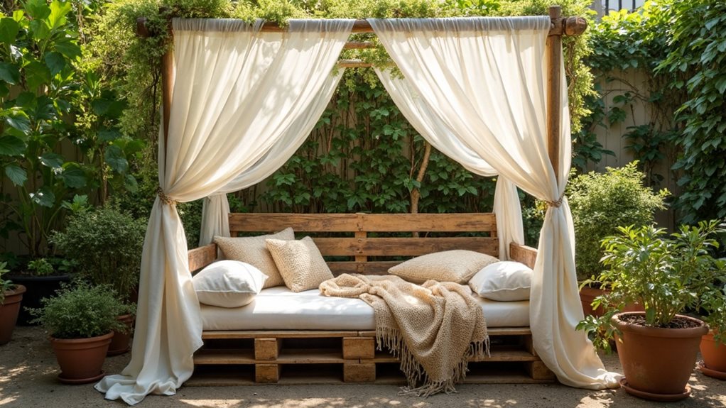 lit de palette avec baldaquin