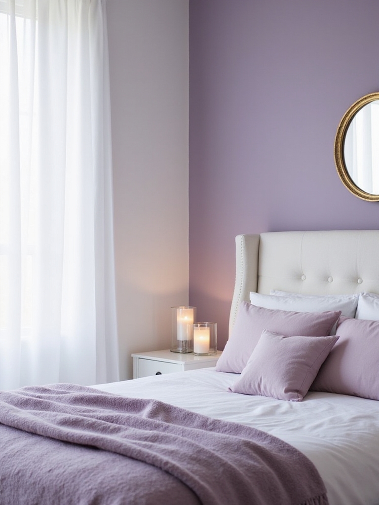 murs d'accent violet pastel