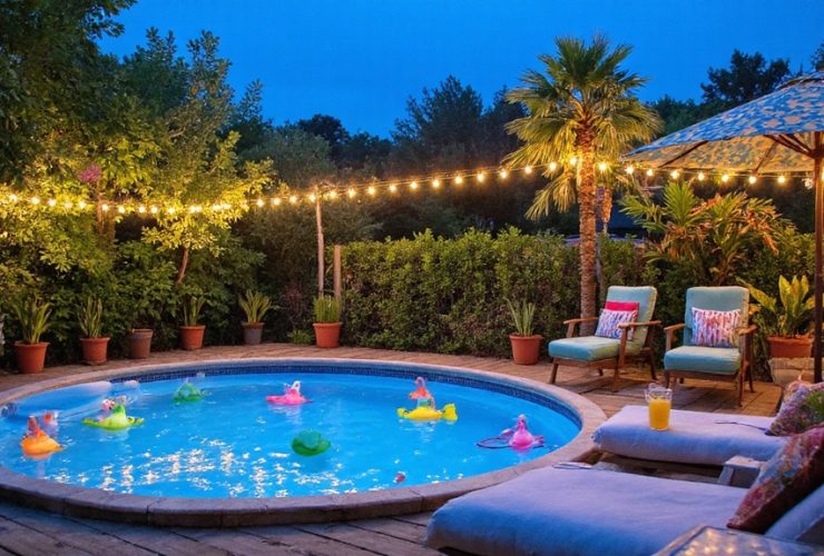 idées de décoration pour piscine hors sol