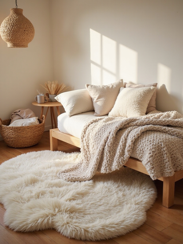 ajoute des tapis en peluche en dessous