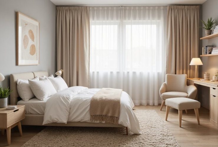 idées de chambre d'adolescent beige