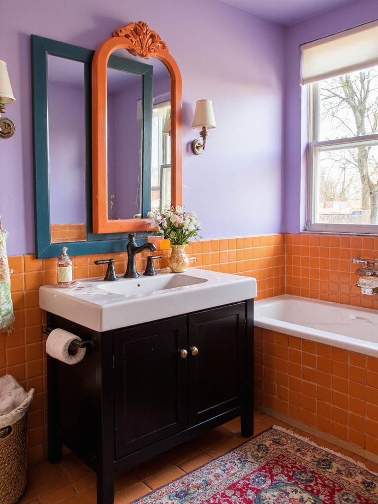 Les cadres de miroirs audacieux rehaussent la décoration