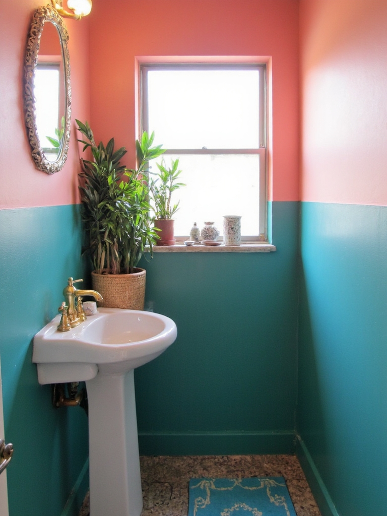 peinture murale bicolore en gras