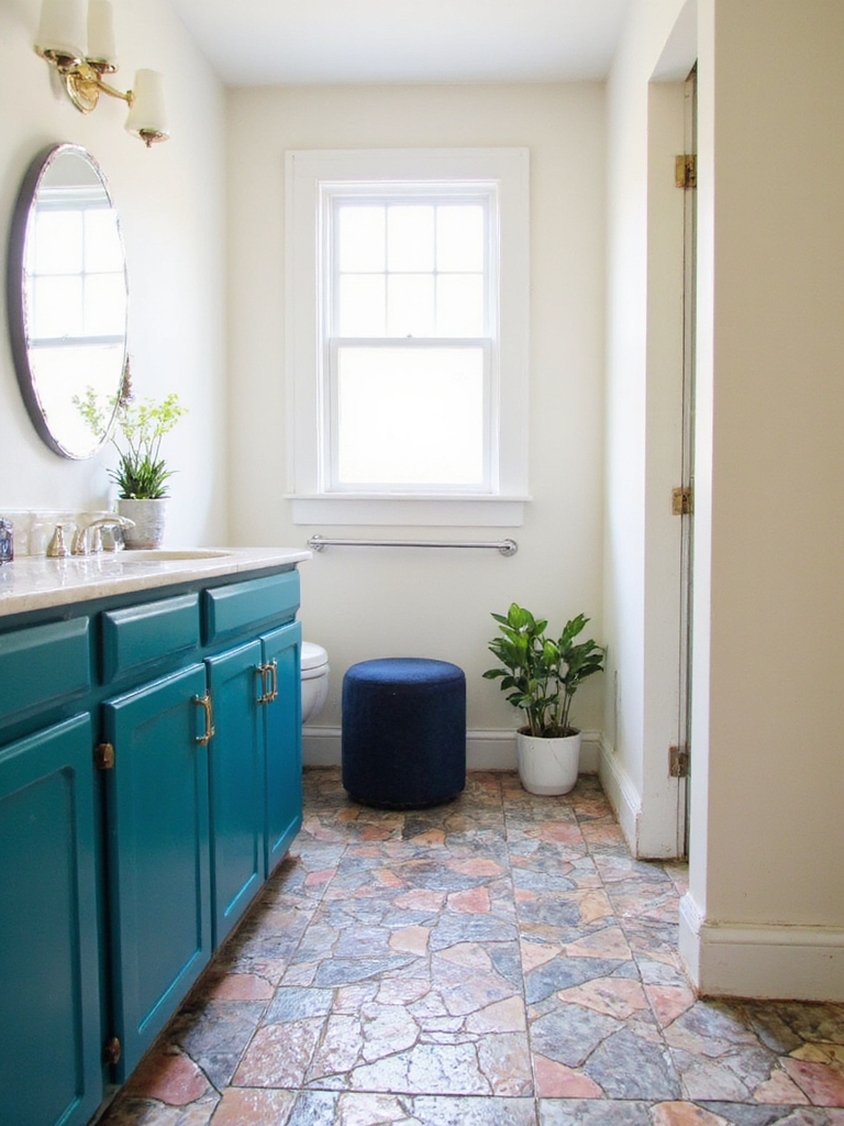 meubles de salle de bain audacieusement peints