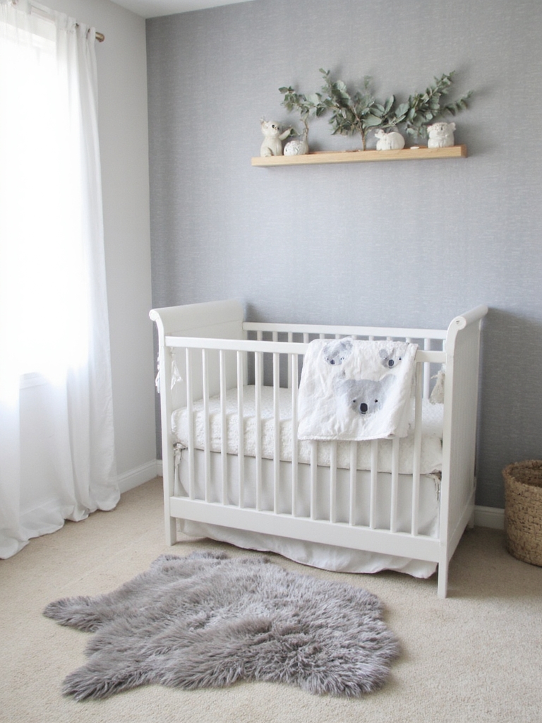 chambre d'enfant calme en gris et blanc
