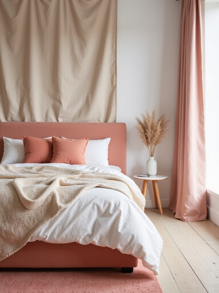 palette de couleurs corail et beige
