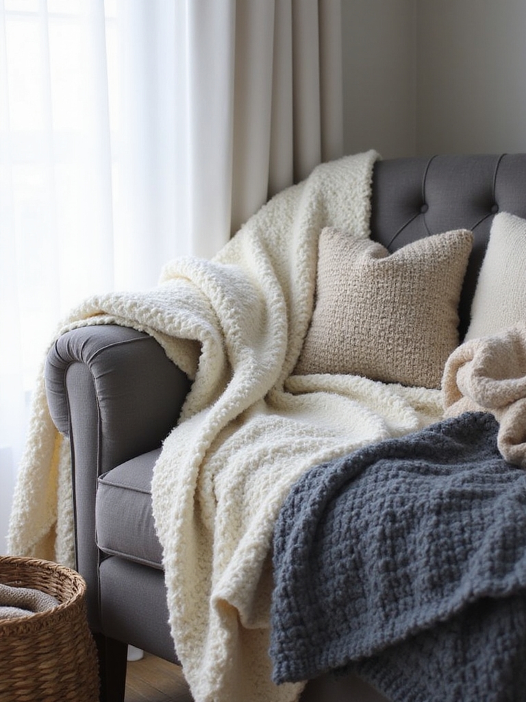 plaids et couvertures douillets