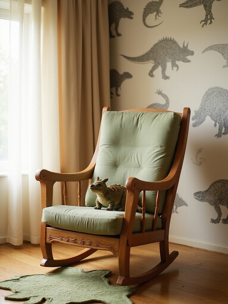 chaise à bascule accent dinosaure