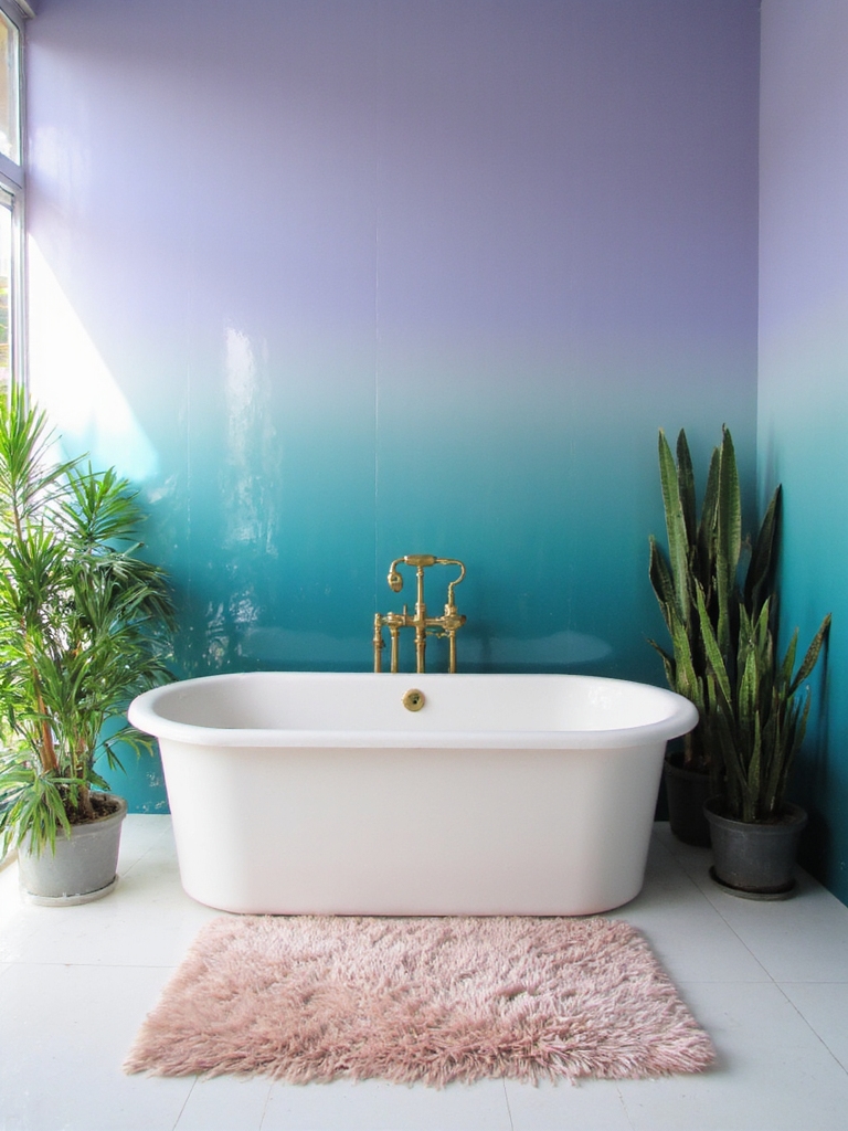 effets de mur dégradé salle de bain