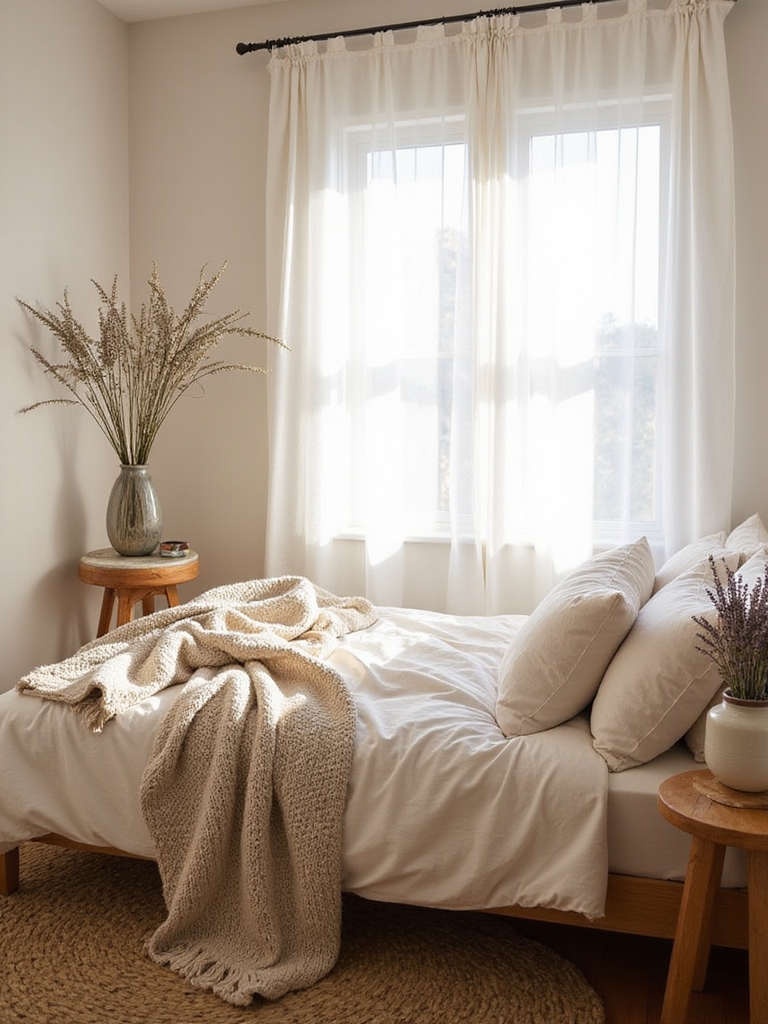 suspendre des rideaux légers doucement