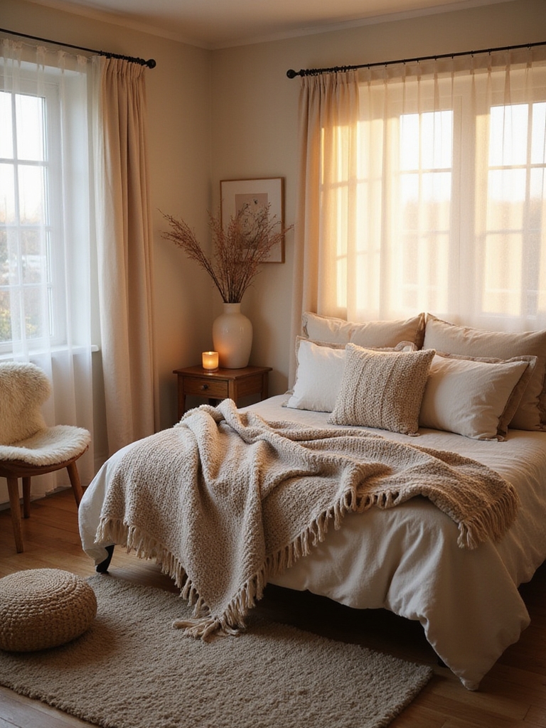 couche de textures douces confortablement