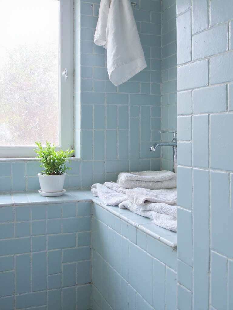 schéma de couleurs monochromatique pour salle de bain