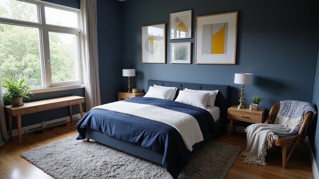 idées de chambre d'adolescent en bleu marine