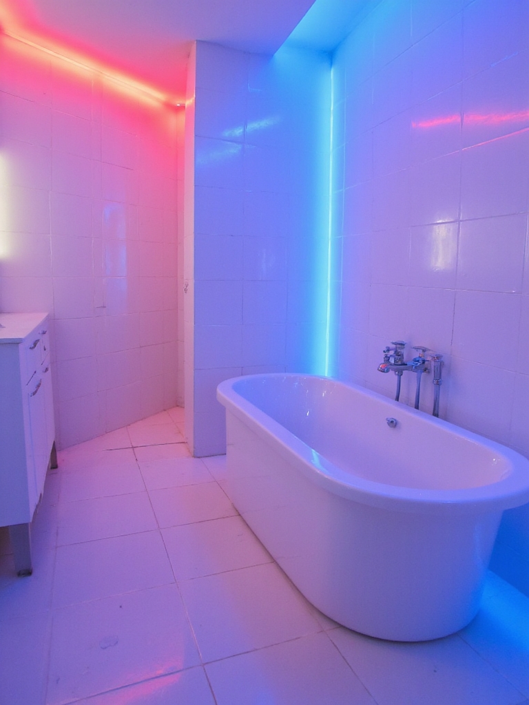 accents néon pour salles de bain