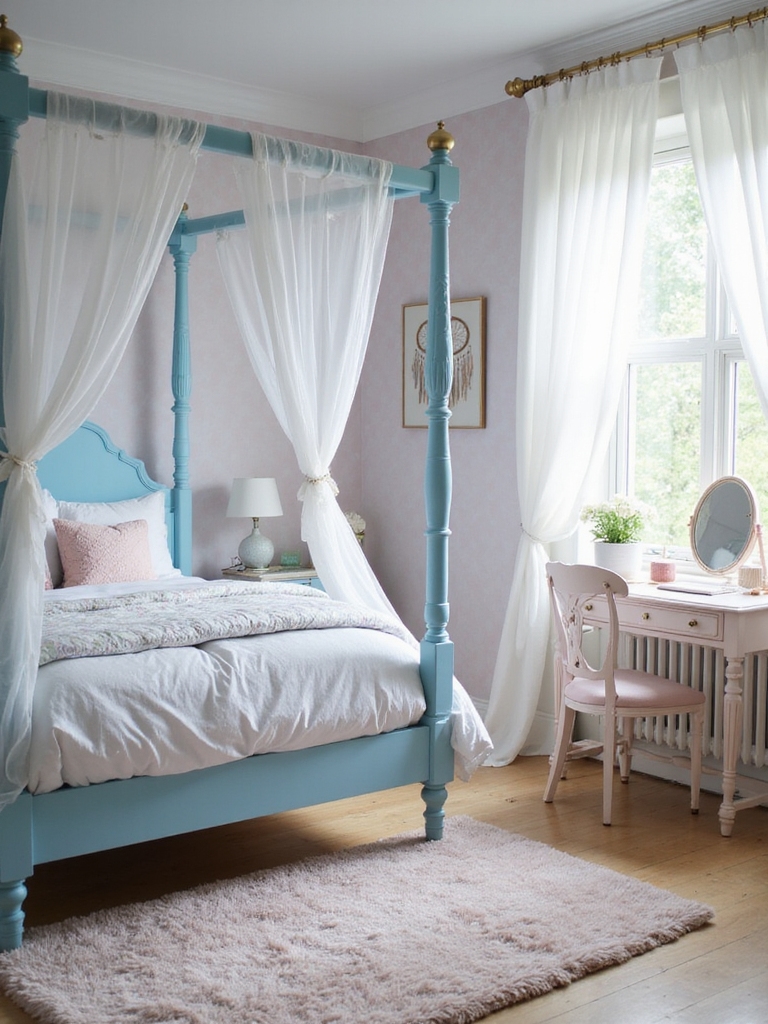 bleu ciel et tons pastels doux