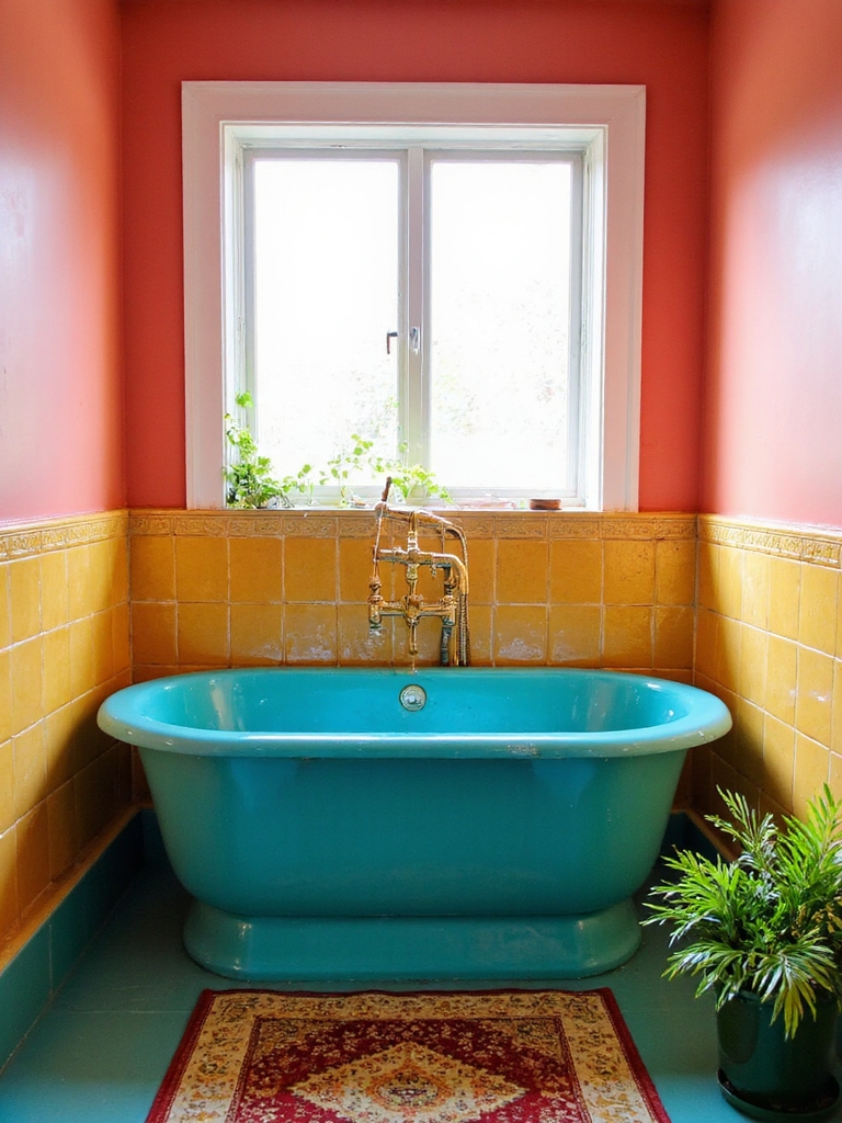 conception de baignoire peinte vibrante