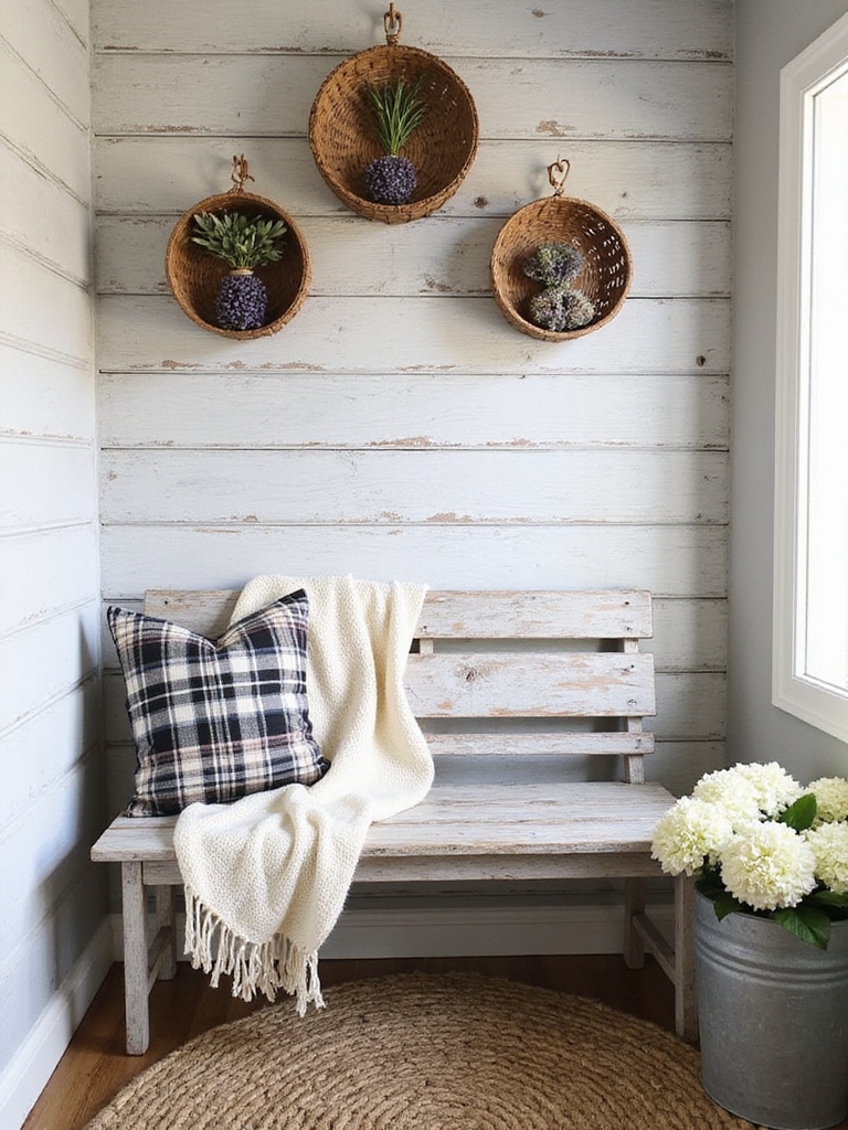 banc de style ferme vintage