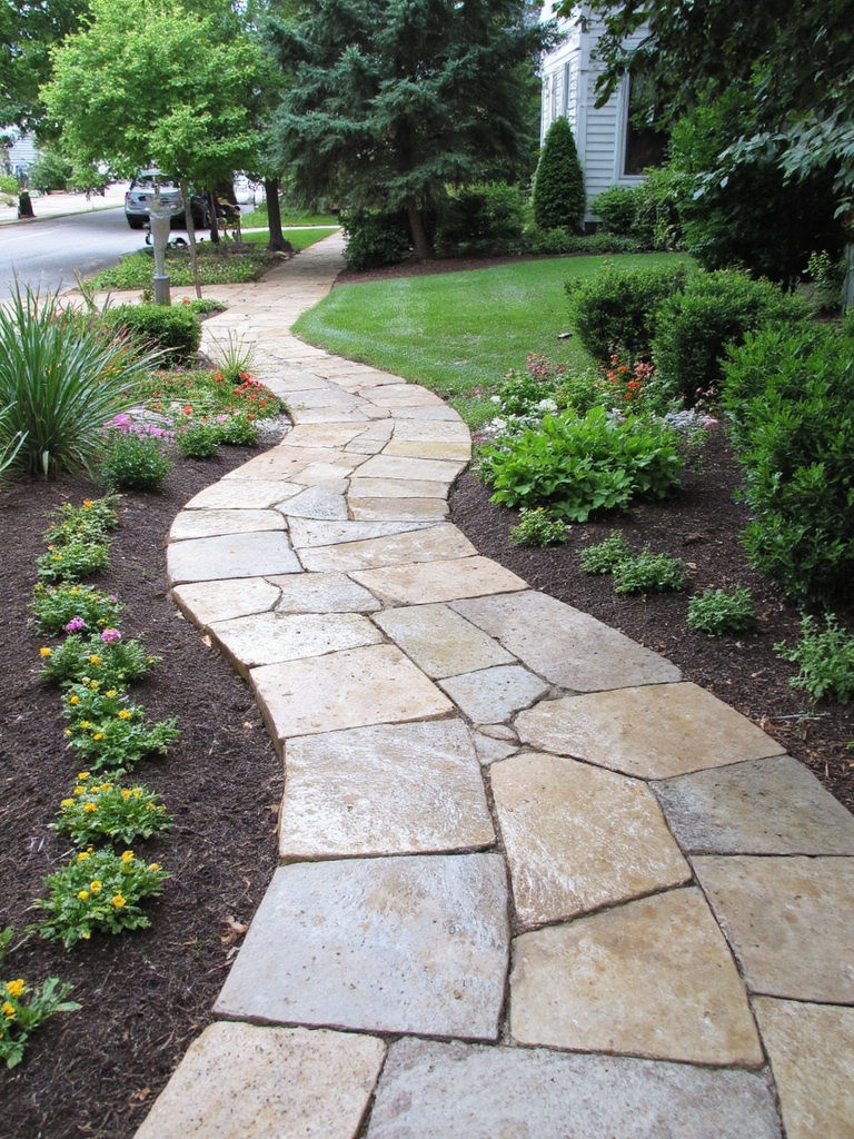 charmante installation de chemin en pierre