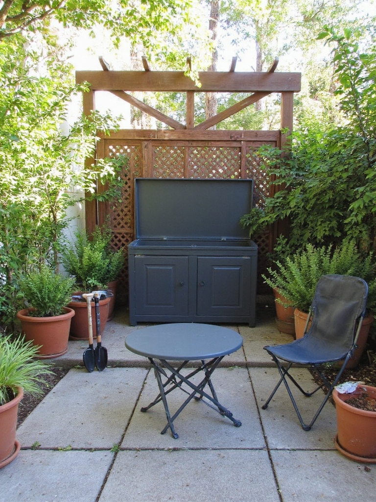 bancs de rangement extérieur fonctionnels