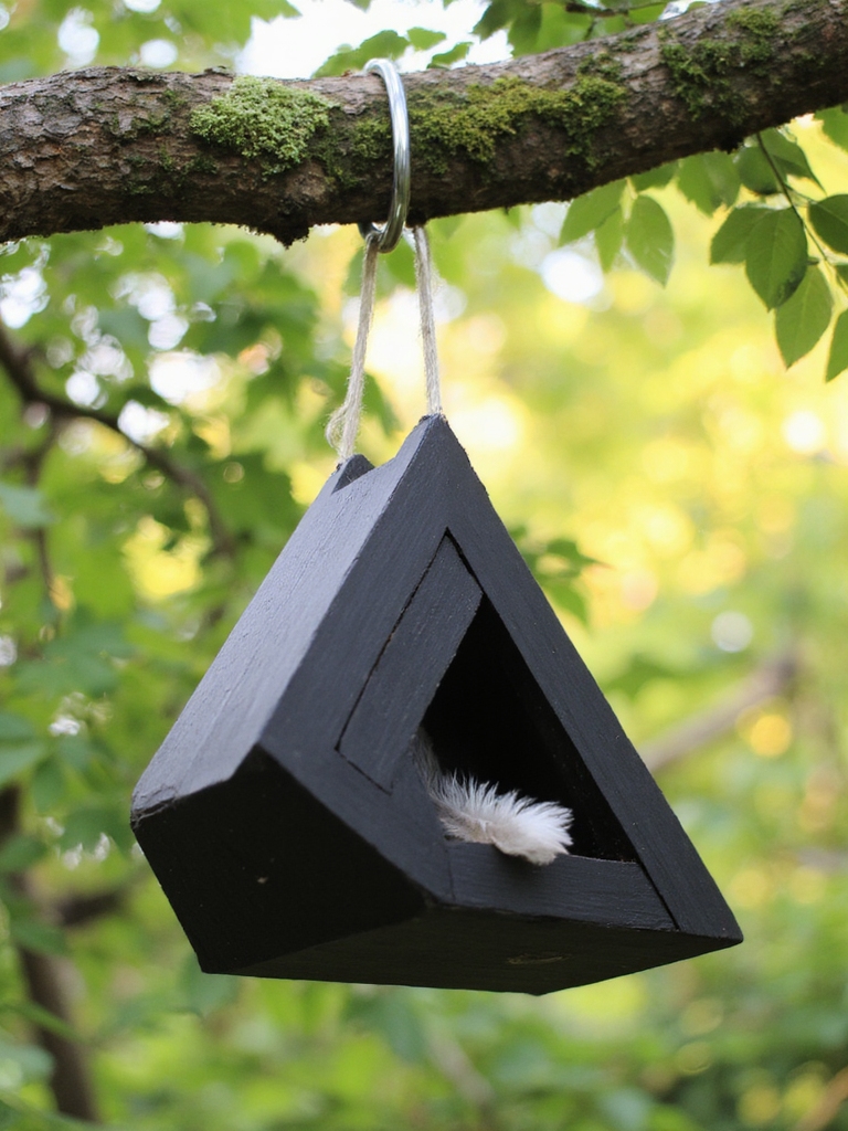 design moderne de nichoir géométrique