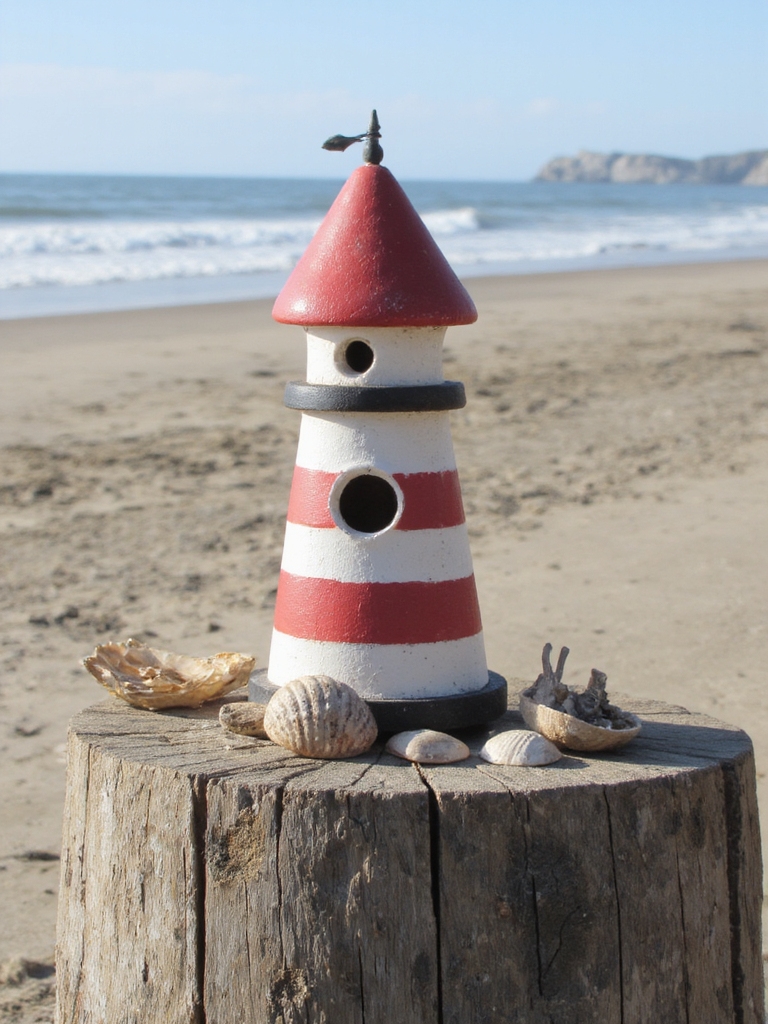 conception de mangeoire à oiseaux à thème nautique