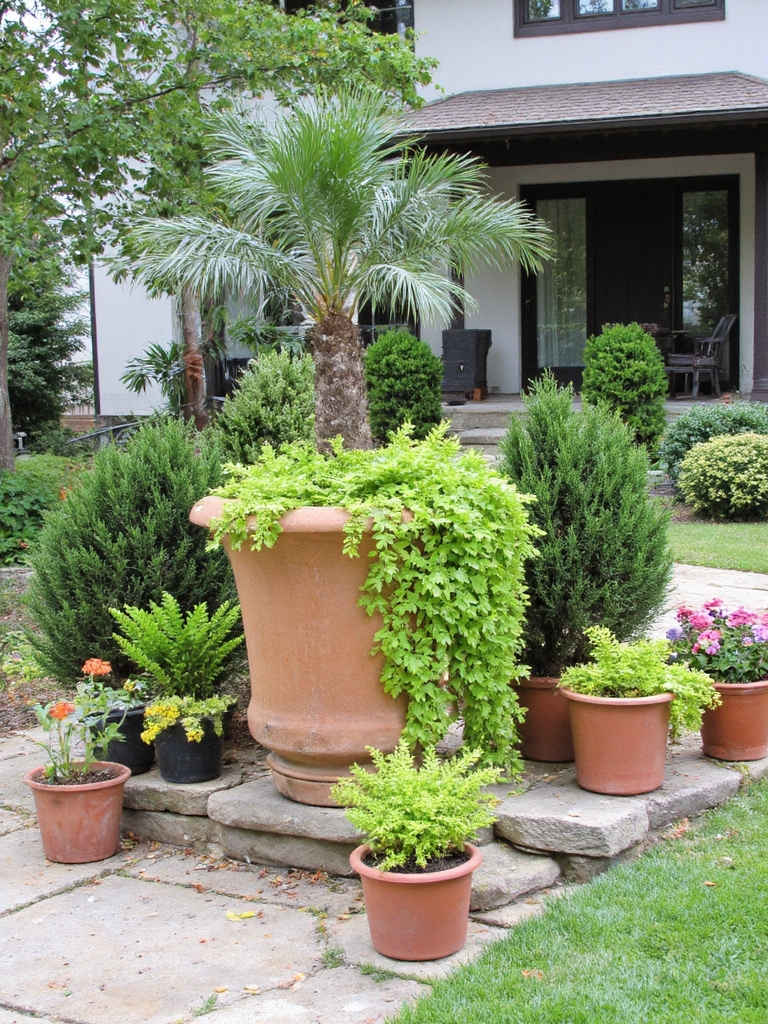 les plantes en pot rehaussent le charme extérieur