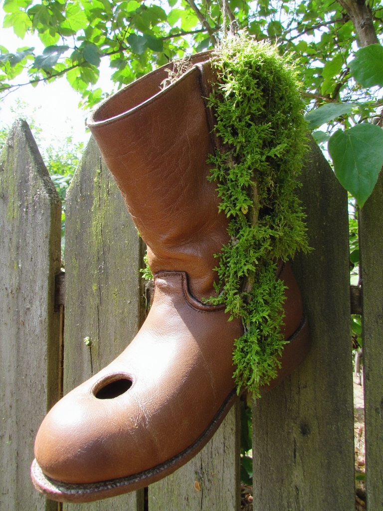 projet de nichoir fabriqué à partir de bottes recyclées