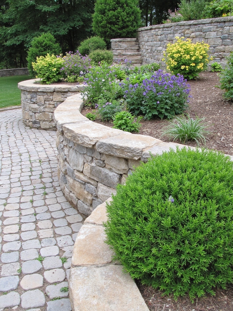 Le mur de soutènement améliore l'esthétique