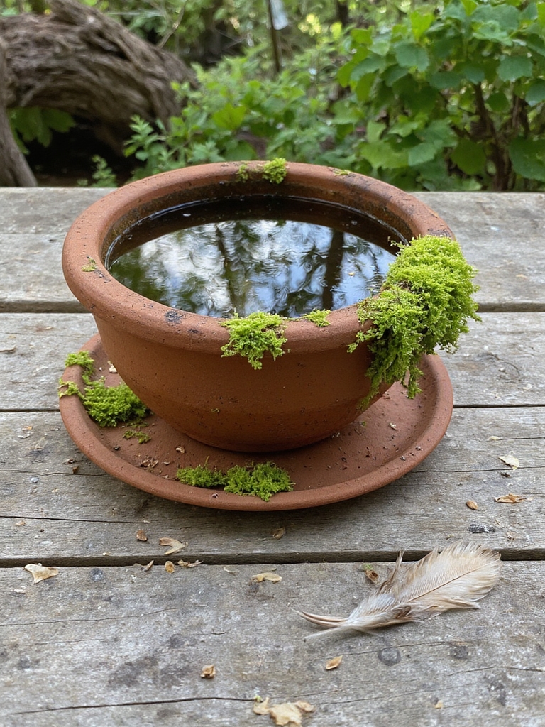 pot en terre cuite et soucoupe