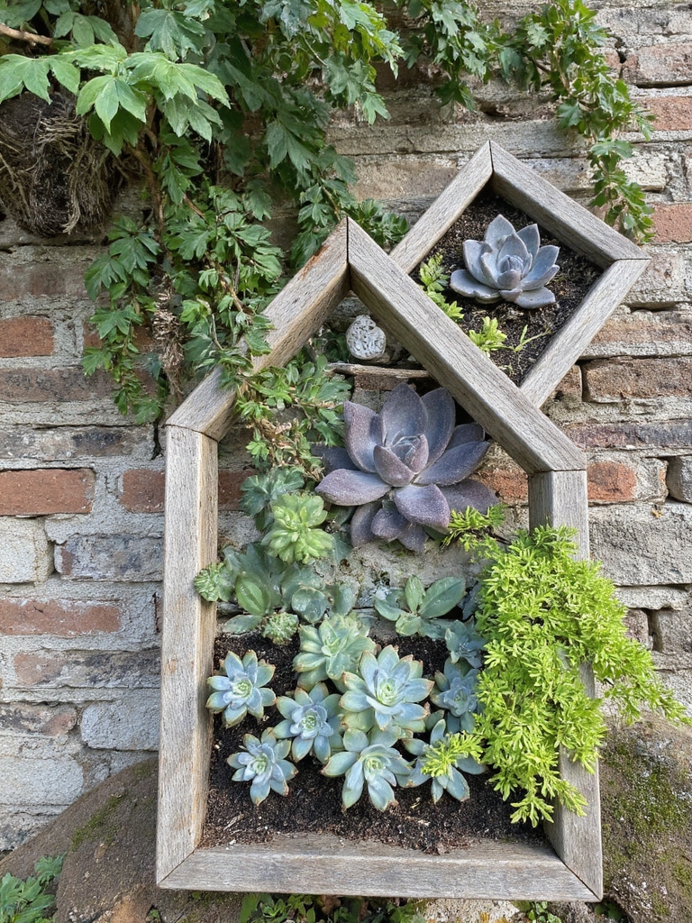 projet de jardin vertical de plantes succulentes