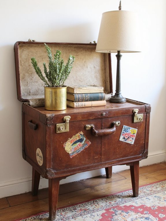 table basse valise vintage
