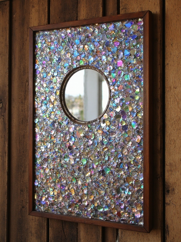 cadre de miroir en mosaïque fait maison