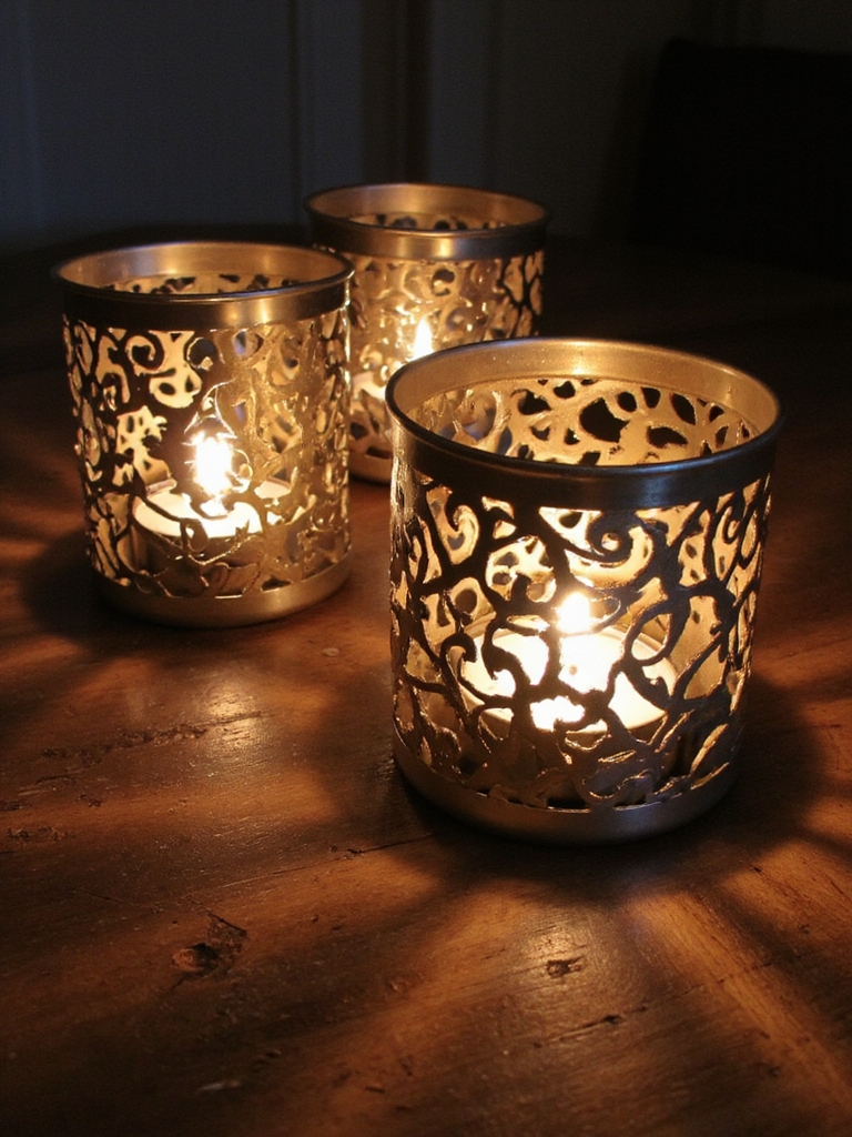 porte-bougies en métal élégants