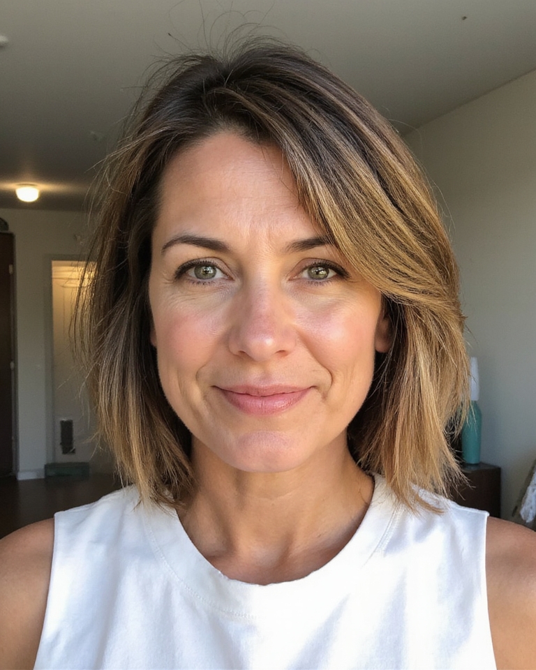 frange et carré mi-long