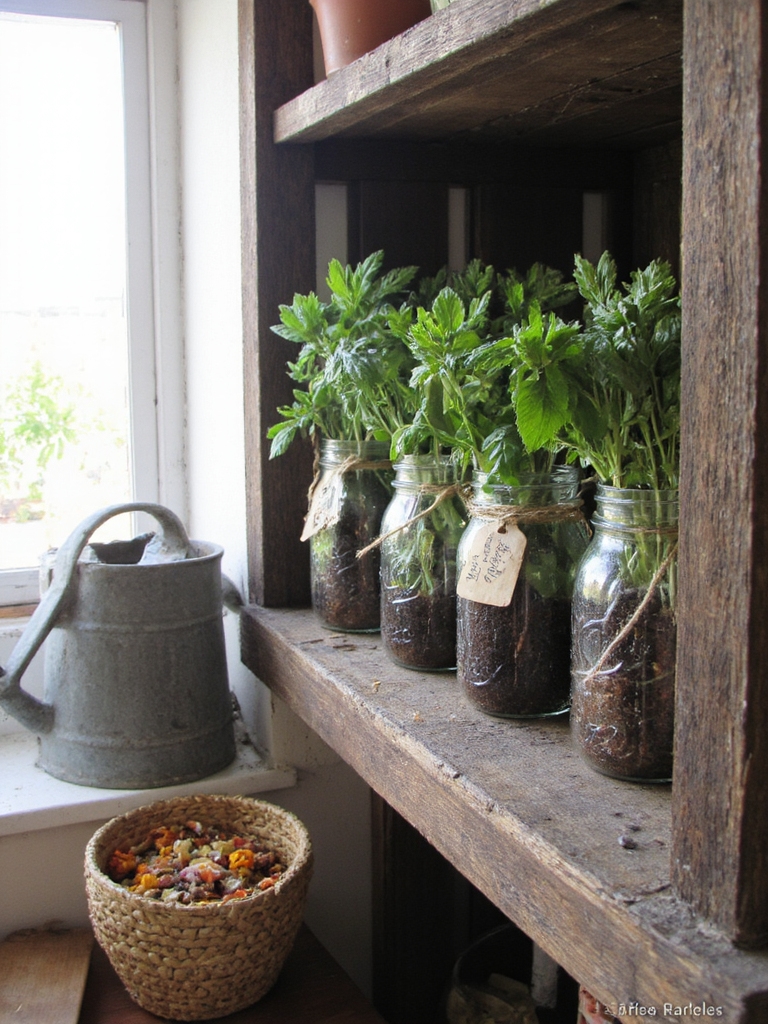 pot à herbes en pot Mason