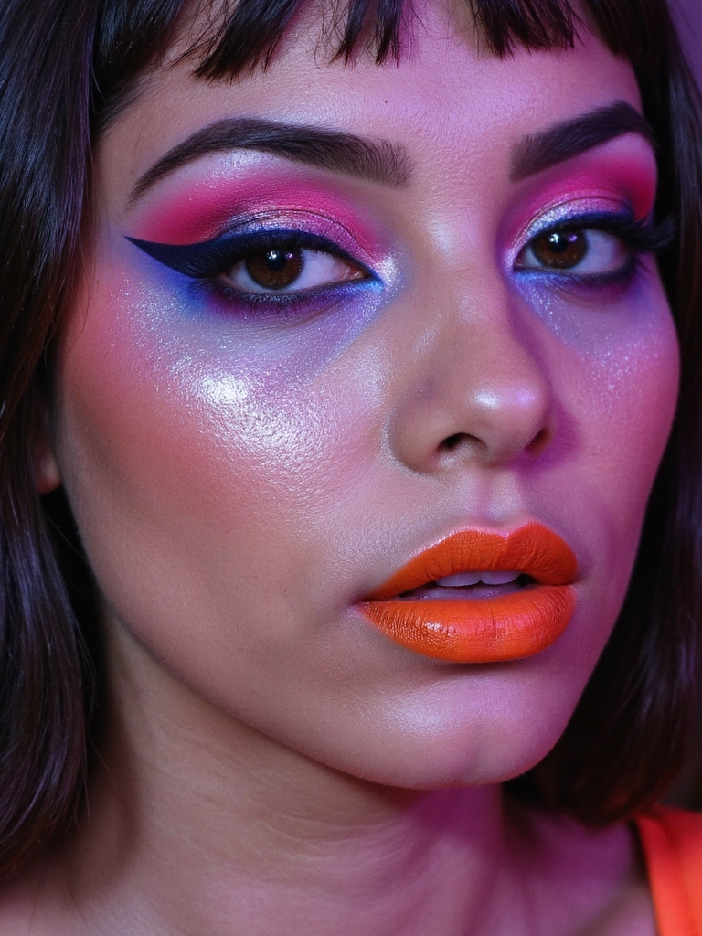 accents néons pour un maquillage vibrant