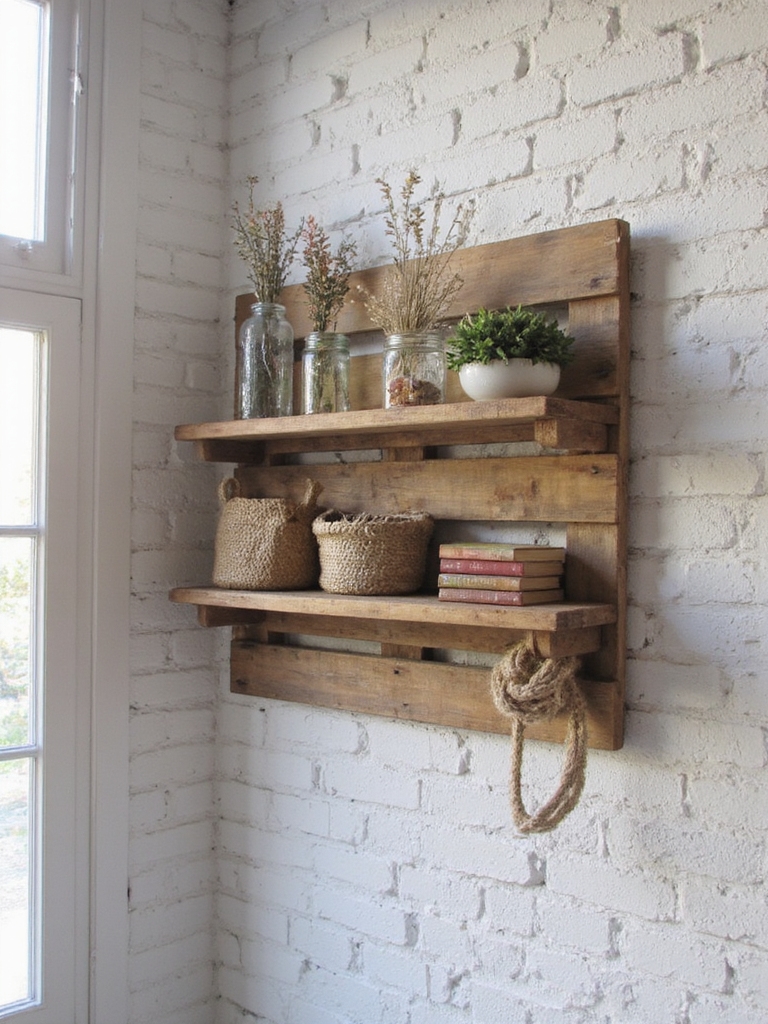 étagères en palettes de bois recyclées