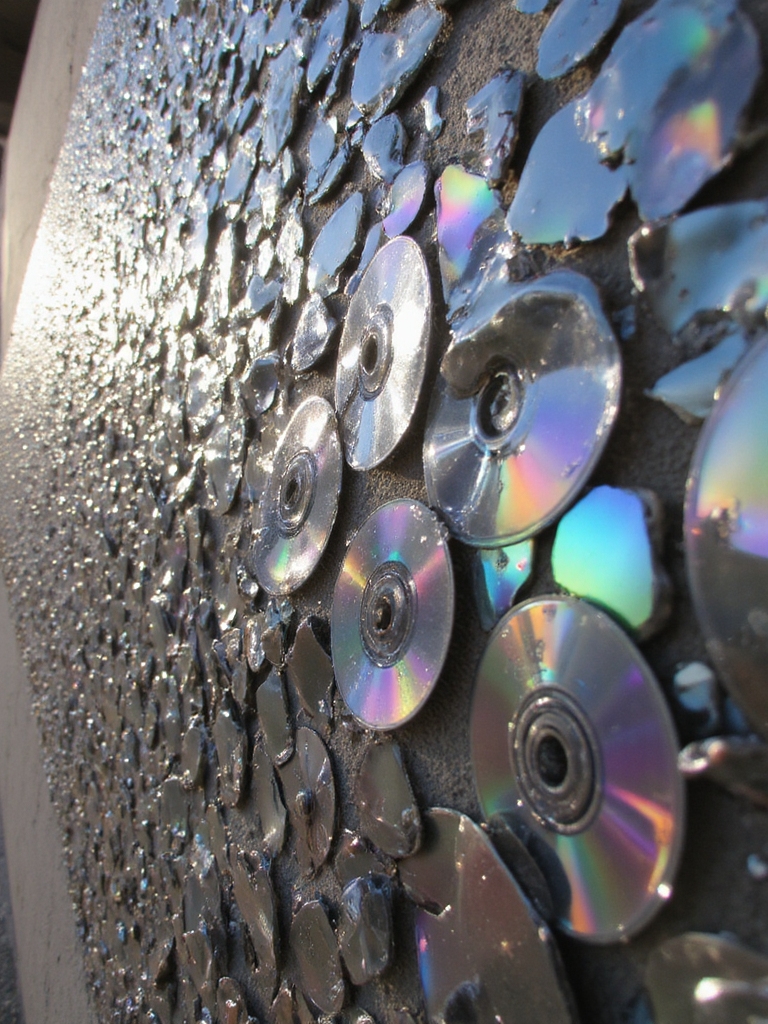 art mural CD scintillant