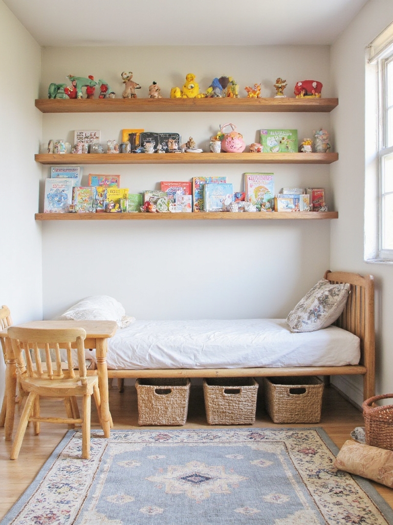 étagères basses accessibles jouets pour enfants