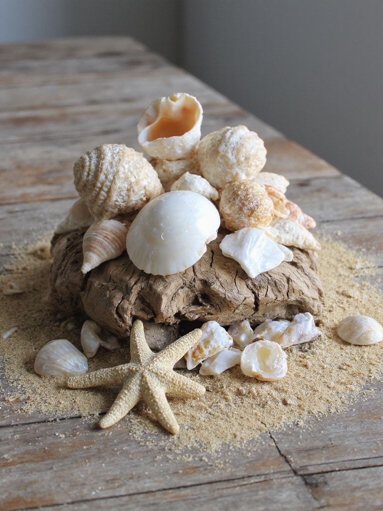 centre de table coquillage sur le thème de la plage