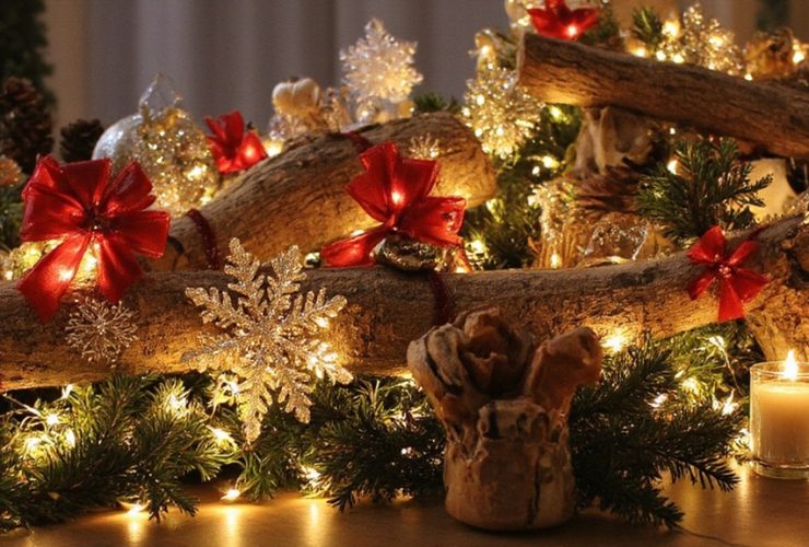 décorations de Noël avec des bûches