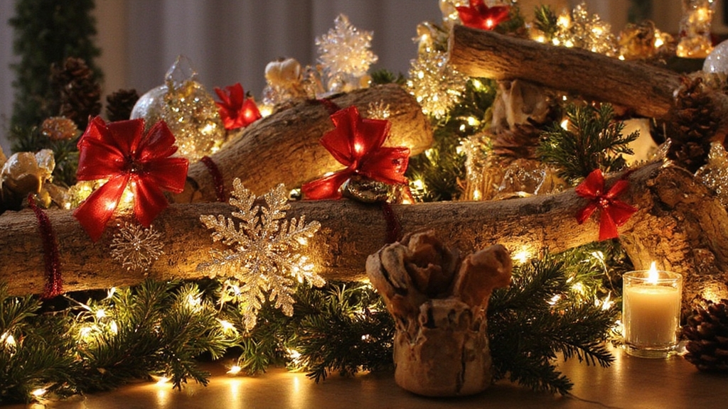 décorations de Noël avec des bûches