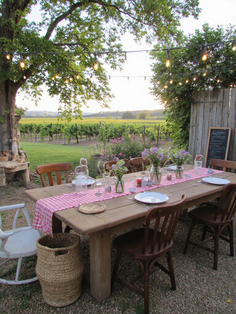 aménagement cosy de salon extérieur